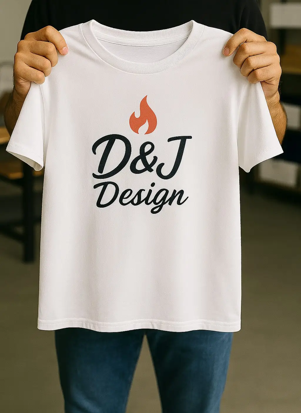 T‑shirts personnalisé D&J Design en impression digitale Contact DJ Design