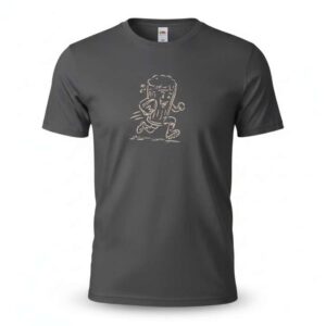 T-shirt noir avec illustration humoristique rugby et bière